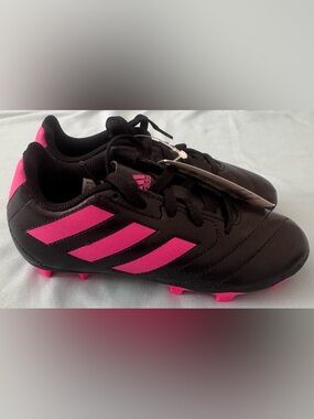 Kids Adidas Goletto VII FG Soccer Cleats - Black/ Pink